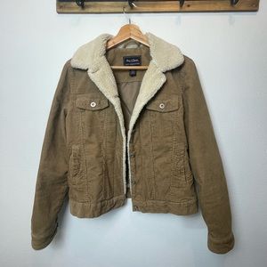 Women’s Tan Corduroy Bomber | small lightweight
